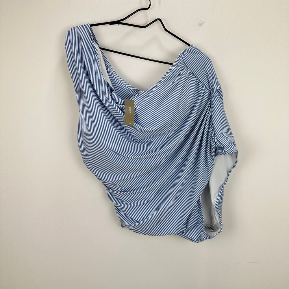 J.Crew Ruched One Shoulder One Piece Striped Swimsuit Plus Size US 24 NWT - Picture 3 of 12
